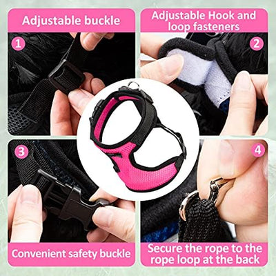 Chicken Harness & Leash (Pink & Blue Mix) side view - Chick Outfitters by Rugged Ranch