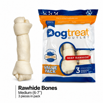 Rugged Ranch Knotted Rawhide Dog Bones