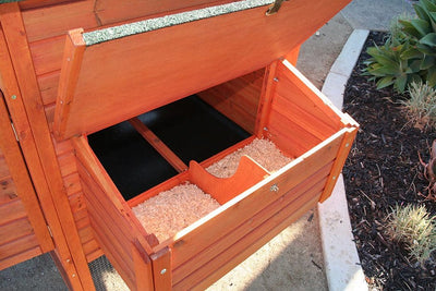 Cheyenne Chicken Coop Grey/White side view - Wood Coops by Rugged Ranch