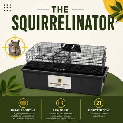 Rugged Ranch Squirrelinator humane squirrel trap for gardens and yards