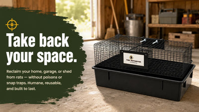 Live rat trap setup for chicken coop rodent control