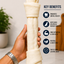 Rugged Ranch large knotted rawhide dog bone for dogs 55+ lb, hand for scale
