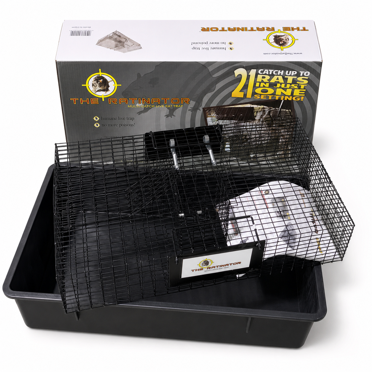 Rugged Ranch Ratinator multi-catch rat trap, dimensions