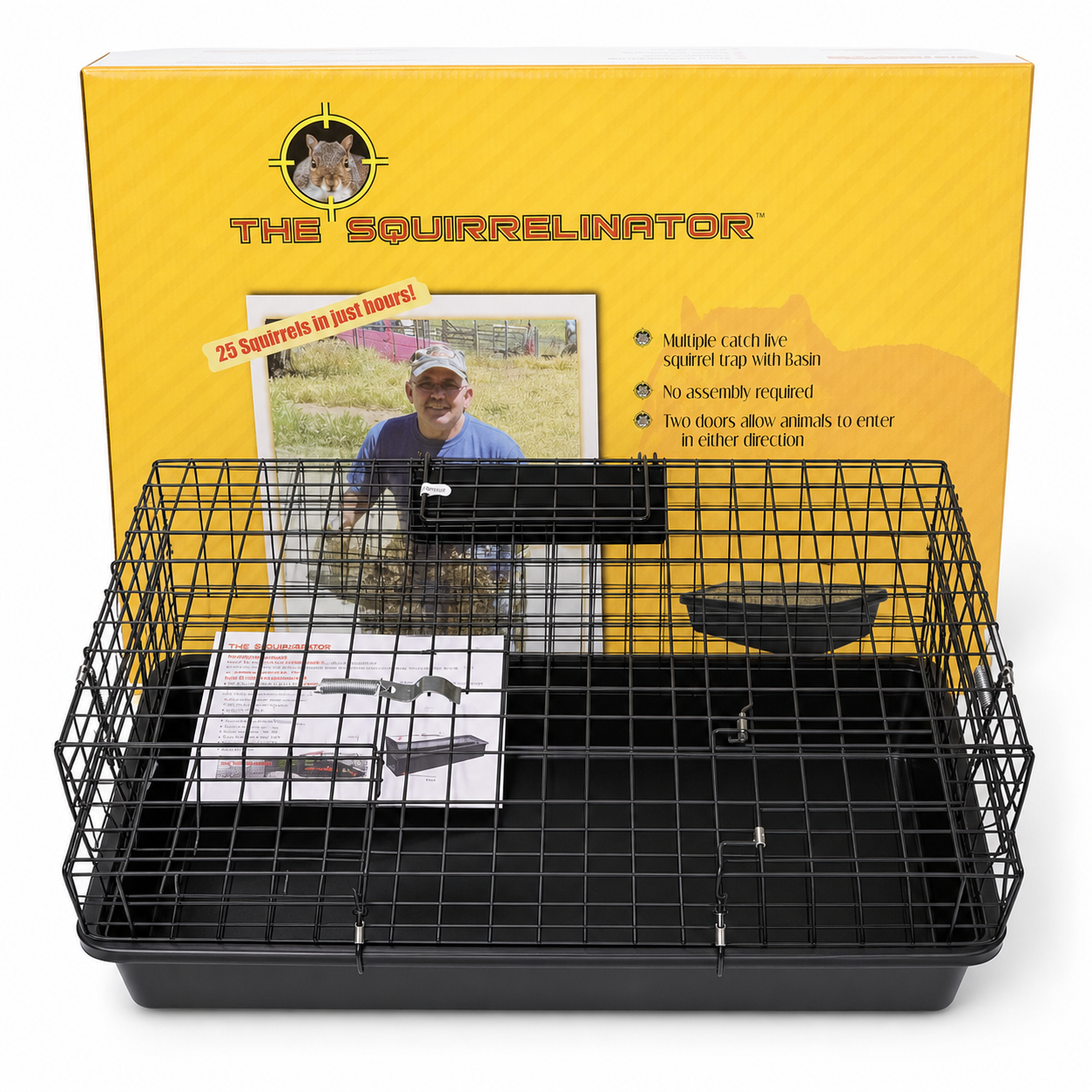 Rugged Ranch Squirrelinator multi-catch squirrel trap, packaging