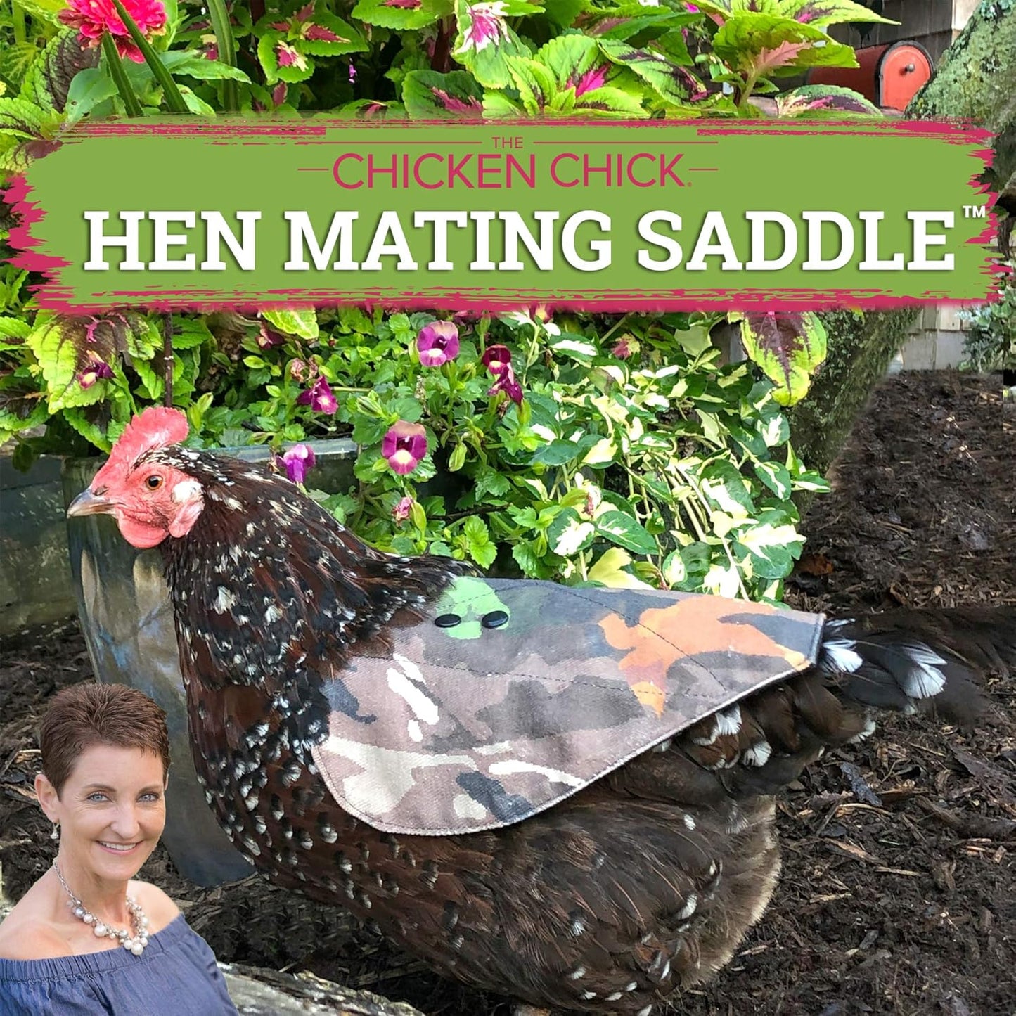 Chicken Comfort Saddle Camo side view - Chick Outfitters by Rugged Ranch
