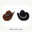 One brown studded and one black pearl-trimmed Chicken Cowboy Hat in the two-pack