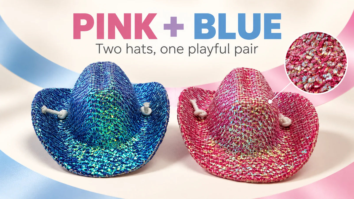 Cowboy Hats Pink & Blue (2 Pack) landscape banner 2 - Rugged Ranch