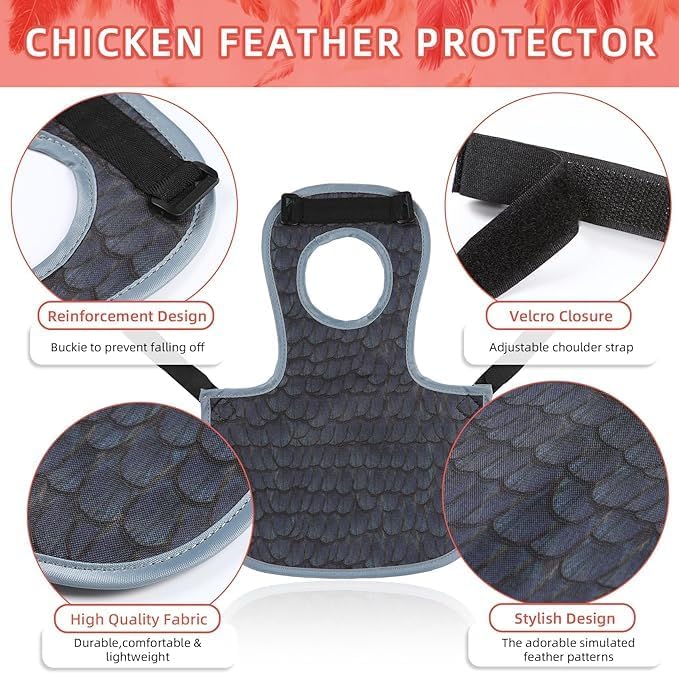 Chicken Saddle Denim in use on a chicken - Chick Outfitters by Rugged Ranch