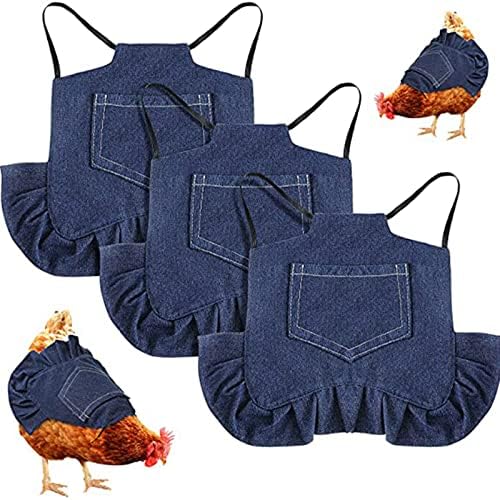 Chicken Saddle Denim lifestyle image with chickens - Chick Outfitters by Rugged Ranch