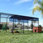 Omaha Chicken Coop Black/White in use with chickens - Wood Coops by Rugged Ranch