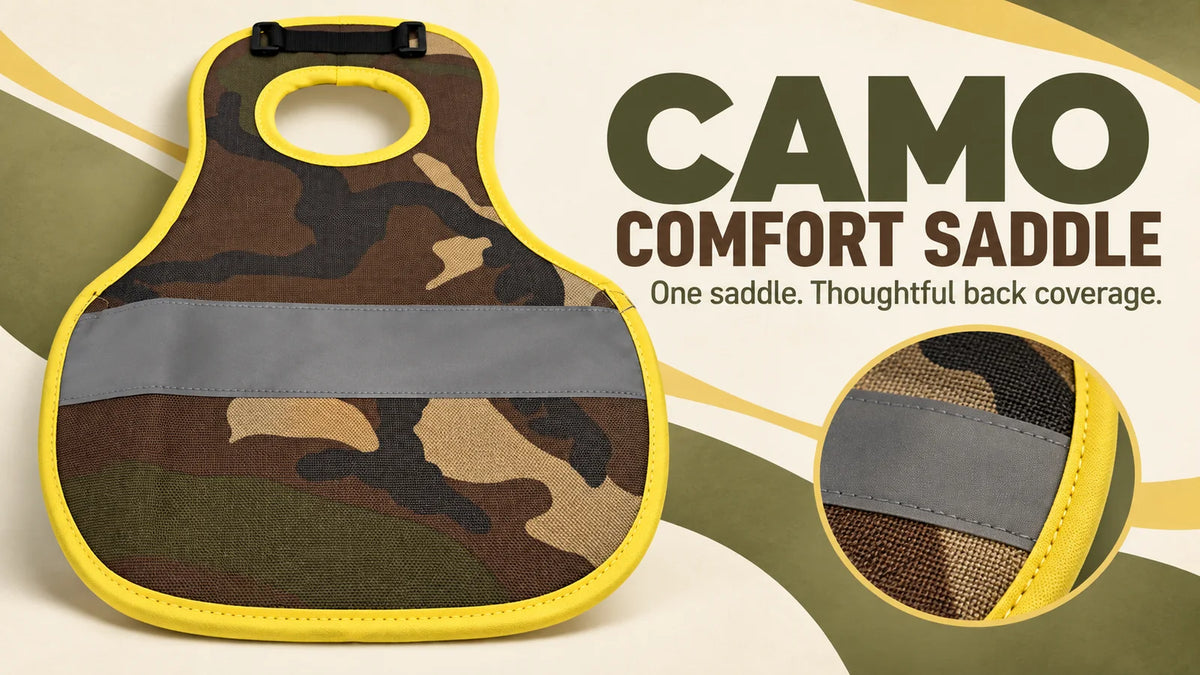 Chicken Comfort Saddle Camo landscape banner 2 - Rugged Ranch