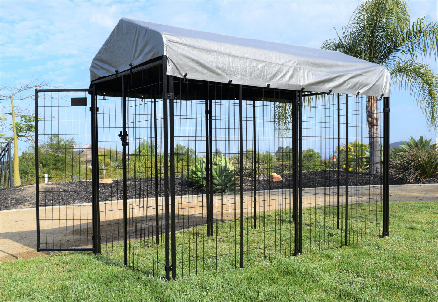 Tucson 2.0 Kennel 4' x 8' x 6' front view - Dog Kennels by Rugged Ranch