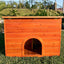 Wood Hutch with 4 Nesting Boxes front view - Wood Coops by Rugged Ranch